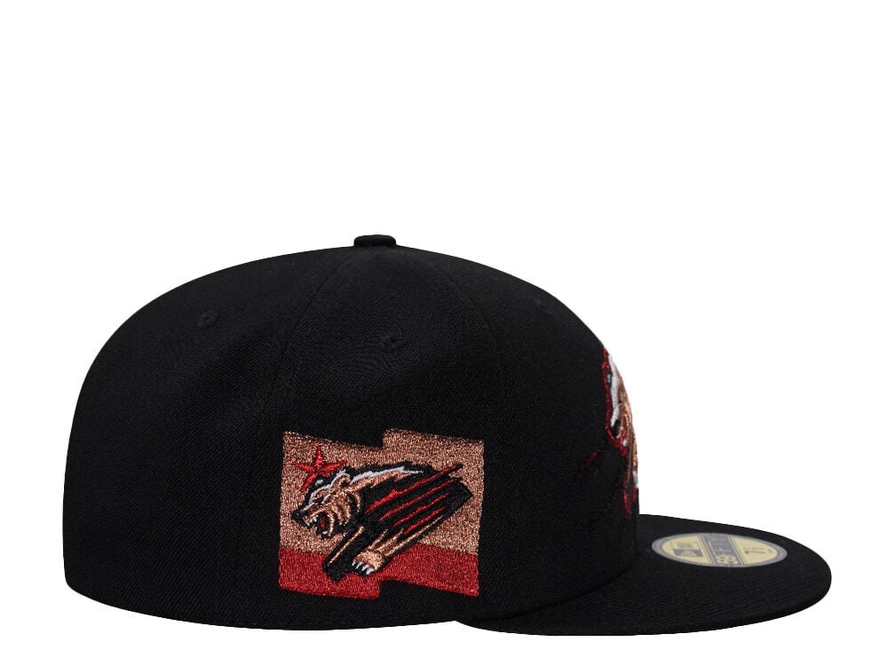 New Era Fresno Grizzlies Blood Claw Cut Distressed Black Prime Edition 59Fifty Fitted Casquette