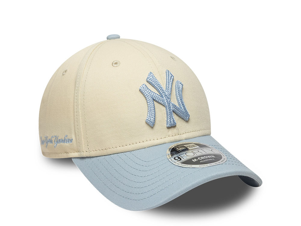 New Era New York Yankees Side Script Two Tone 9Forty M Crown Snapback Casquette