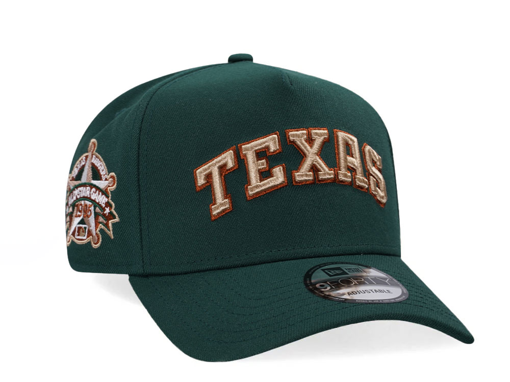 New Era Texas Rangers All Star Game 1995 Dark Green Copper Edition 9Forty A Frame Snapback Casquette