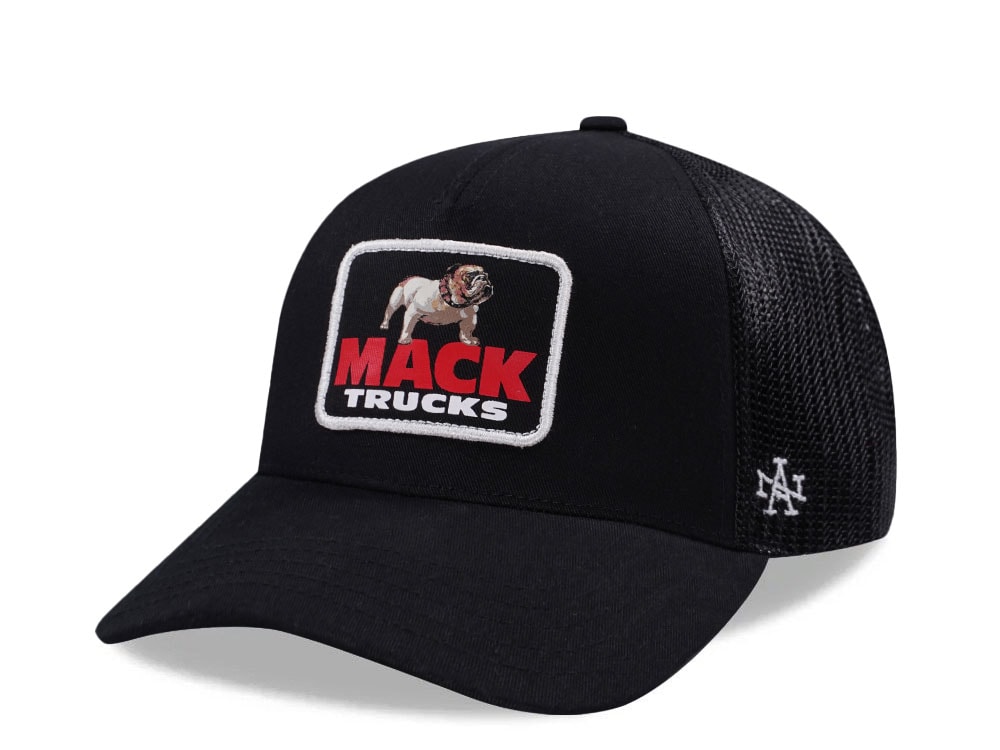 American Needle Mack Truck Square Patch Valin Black Trucker Snapback Casquette