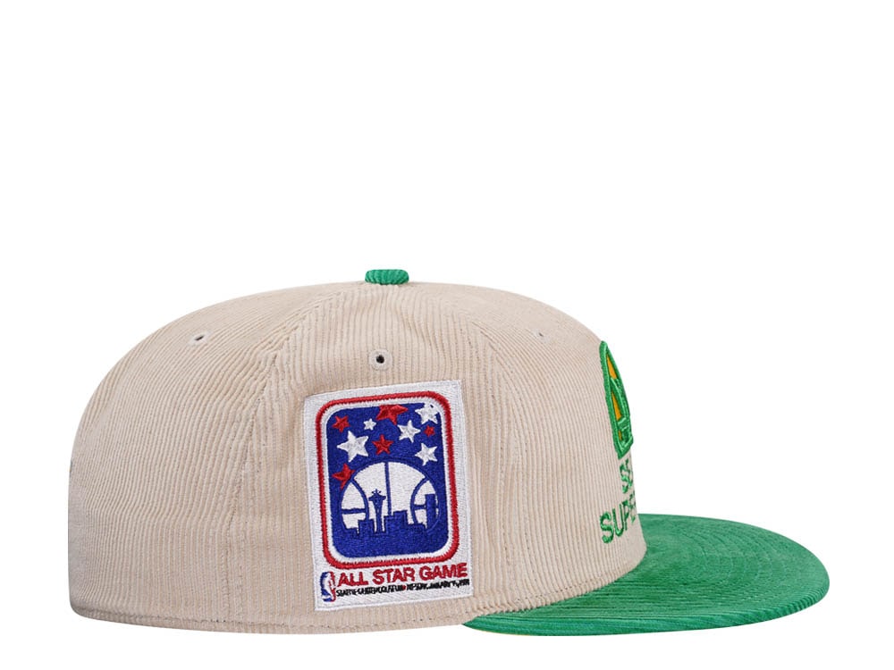 Mitchell & Ness Seattle Supersonics All Star 1994 Two Tone Hardwood Classic Cord Edition Dynasty Fitted Casquette