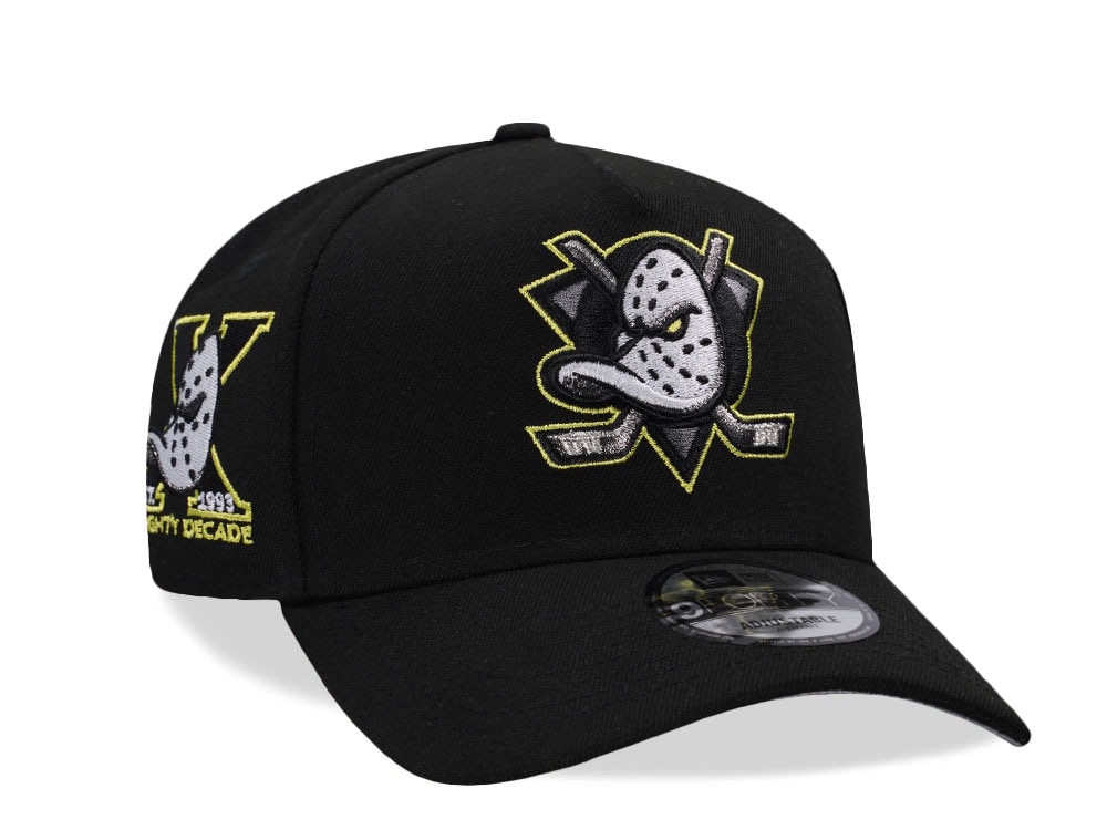 New Era Anaheim Ducks 10th Anniversary Neon Black Prime Edition 9Forty A Frame Snapback Casquette