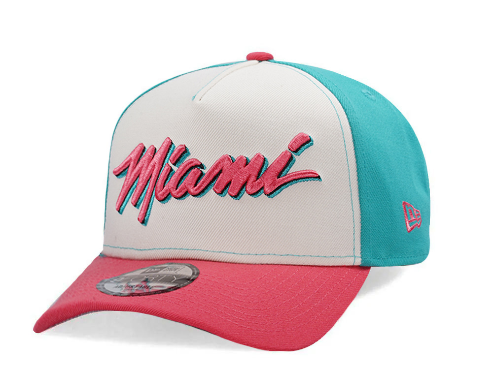 New Era Miami Heat Coral Two Tone Edition 9Forty A Frame Snapback Casquette