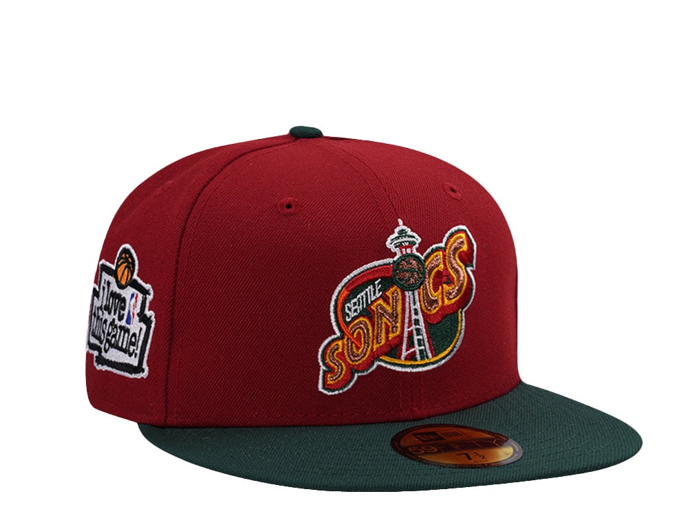 New Era Seattle Supersonics Love this Game Red Two Tone Edition 59Fifty Fitted Casquette