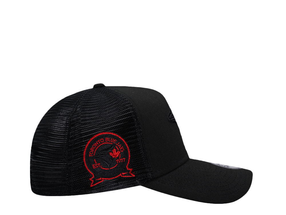 New Era Toronto Blue Jays Black Red 40th Anniversary Trucker 9Forty A Frame Snapback Casquette