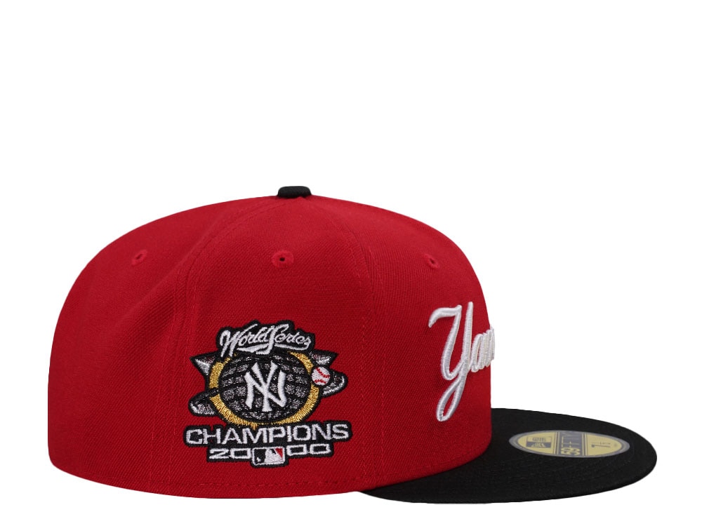 New Era New York Yankees World Series Champions 2000 Script Red Prime Edition 59Fifty Fitted Casquette