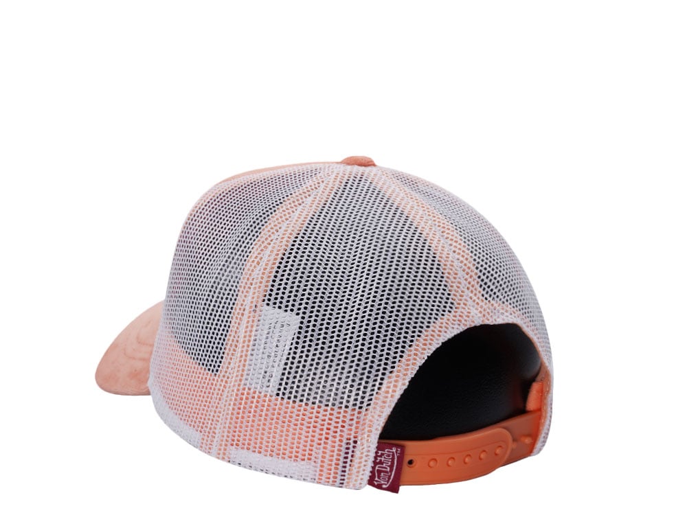 Von Dutch Oval Patch Peach Velour Edition Trucker Snapback Casquette
