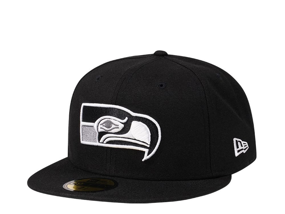 New Era Seattle Seahawks Throwback Steel Black Edition 59Fifty Fitted Casquette