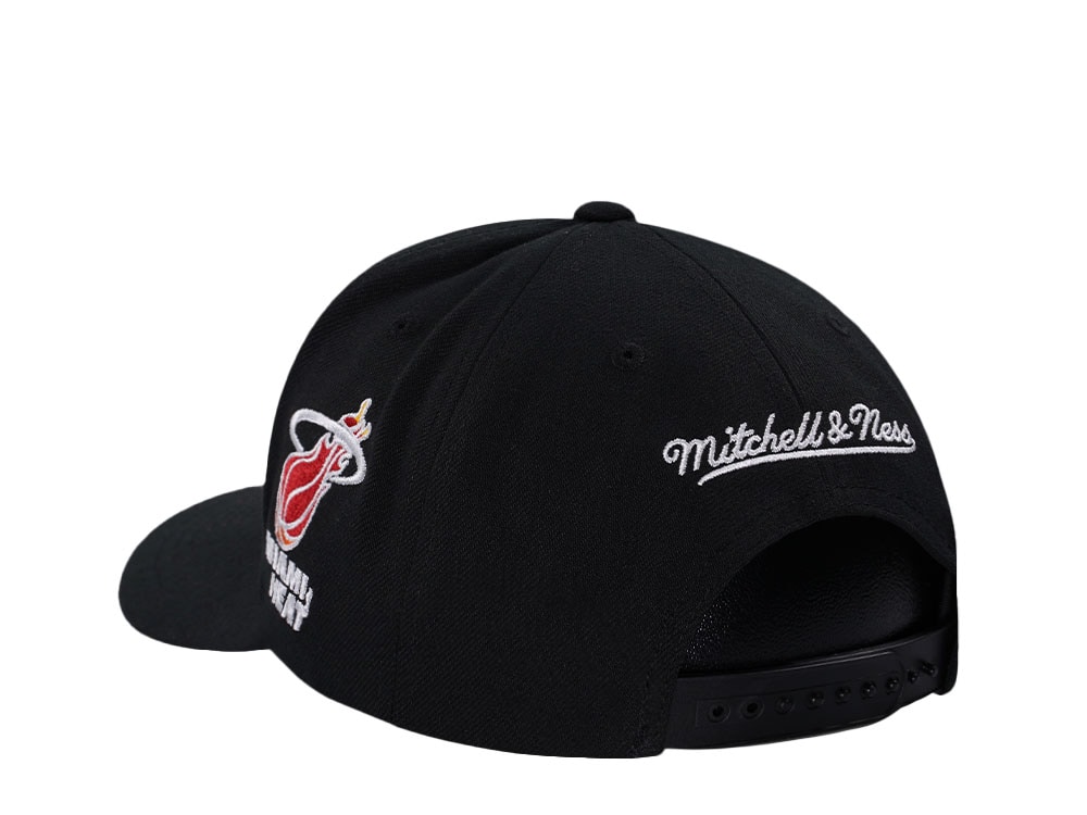 Mitchell & Ness Miami Heat Hardwood Classic Pro Crown Fit Black Snapback Casquette