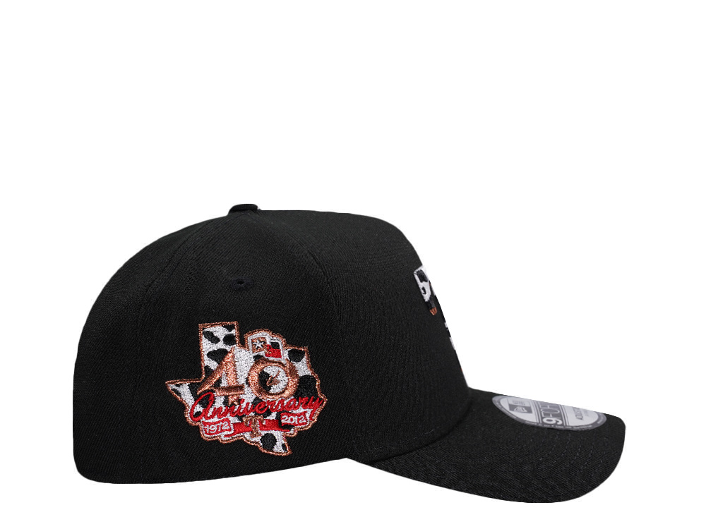 New Era Texas Rangers 40th Anniversary Cow Black Prime Edition 9Forty A Frame Snapback Casquette