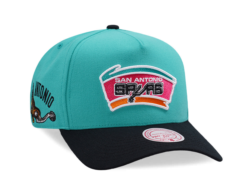 Mitchell & Ness San Antonio Spurs NBA In The City Teal Edition Pro Pinch Fit Snapback Casquette