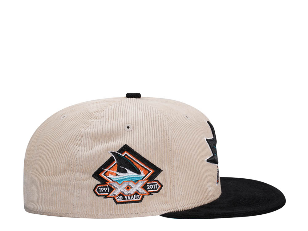 Mitchell & Ness San Jose Sharks 20th Anniversary Two Tone Cord Edition Dynasty Fitted Casquette