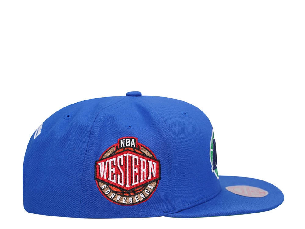 Mitchell & Ness Dallas Mavericks Conference Patch Blue Snapback Casquette