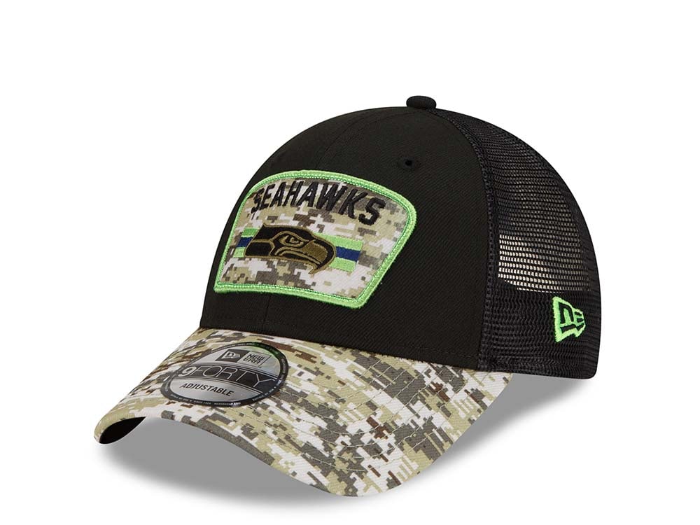 New Era Seattle Seahawks Salute to Service 21 9Forty Trucker Snapback Casquette