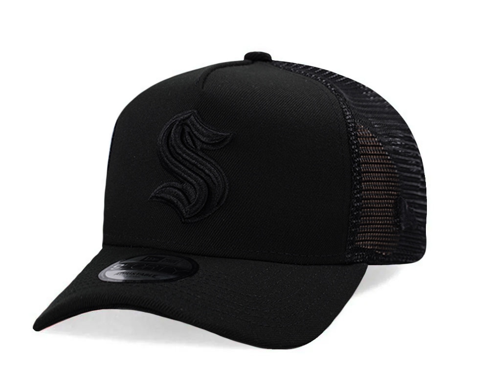 New Era Seattle Kraken Black Prime Edition 9Forty A Frame Trucker Snapback Casquette