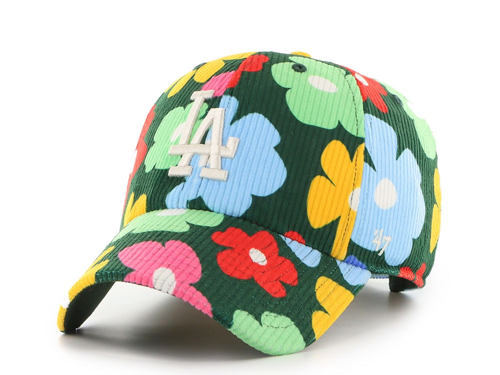 47 Brand Los Angeles Dodgers Gallery Corduroy Dark Green Clean Up Strapback Casquette