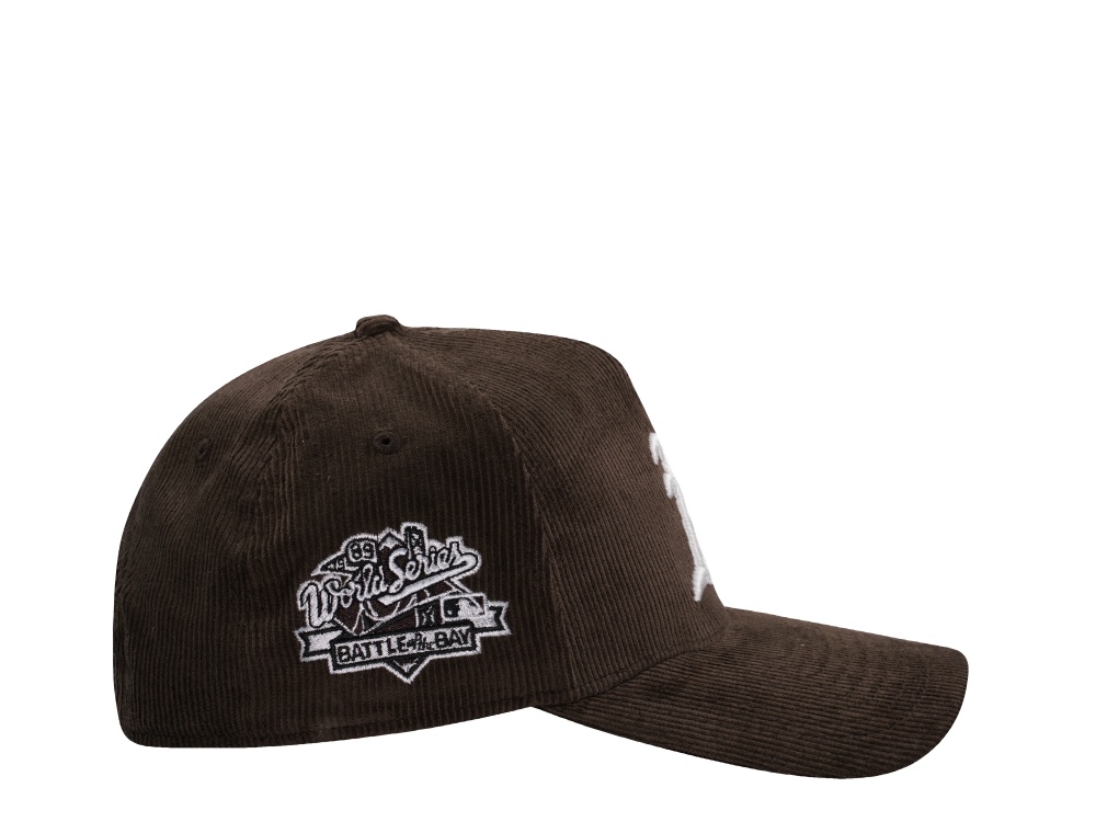 New Era Oakland Athletics World Series 1989 Walnut Corduroy Prime Edition 9Forty A Frame Snapback Casquette