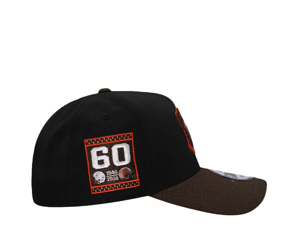 New Era Cleveland Browns 60th Anniversary Black Two Tone Edition 9Forty A Frame Snapback Casquette