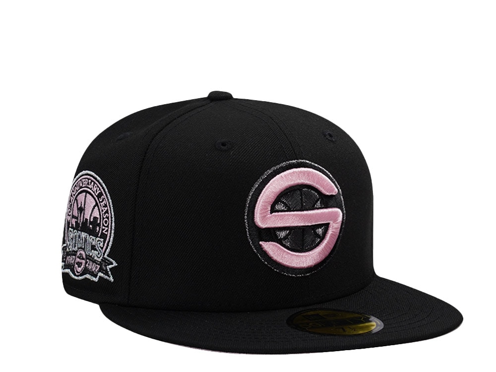 New Era Seattle Supersonics 40th Anniversary Pink Black Prime Edition 59Fifty Fitted Casquette