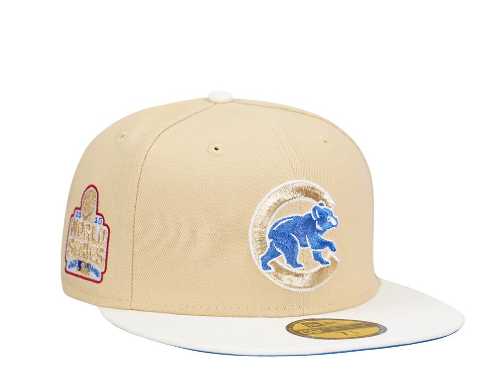 New Era Chicago Cubs World Series 2016 Gold Azure Two Tone Edition 59Fifty Fitted Casquette