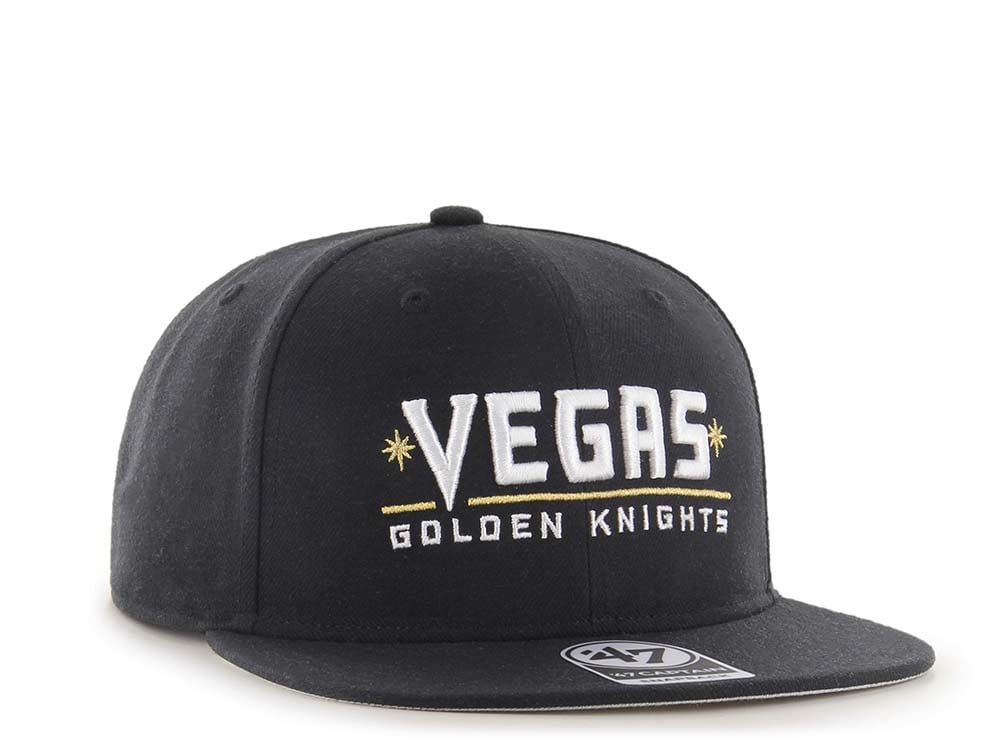 47Brand Vegas Golden Knights No Shot Black Script Captain Snapback Casquette