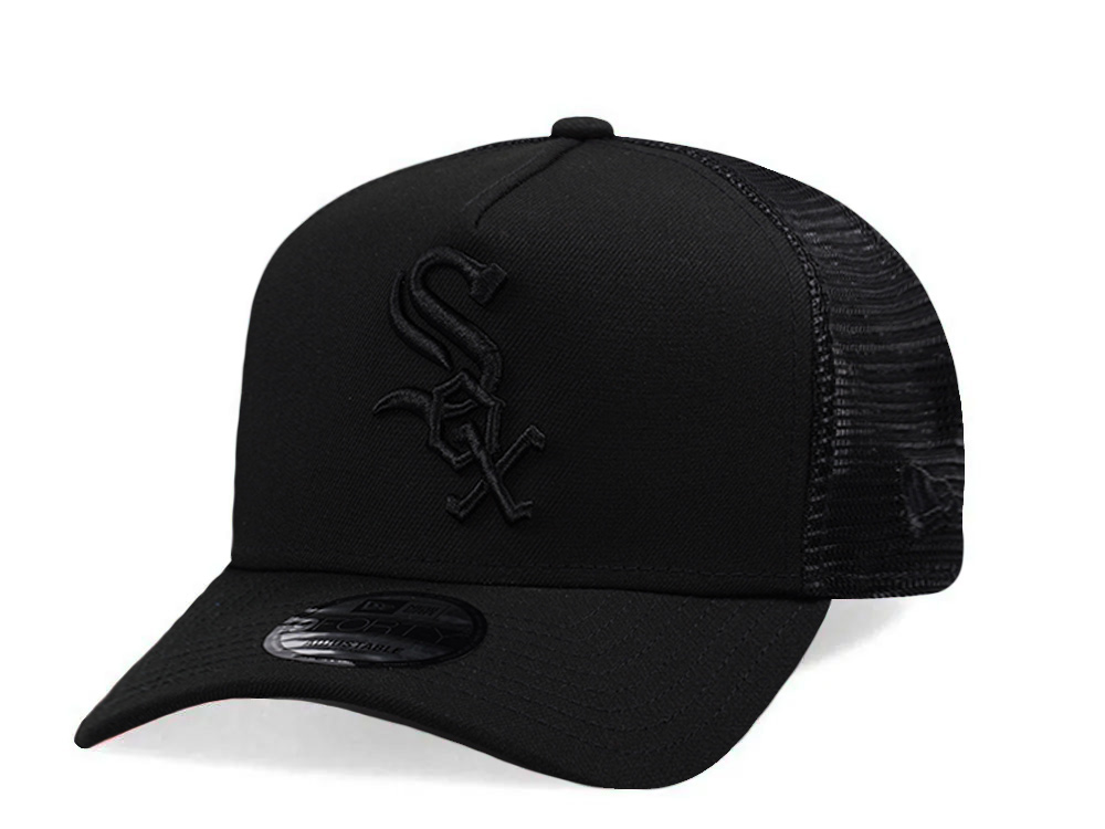 New Era Chicago White Sox Black On Black Edition 9Forty A Frame Trucker Snapback Casquette