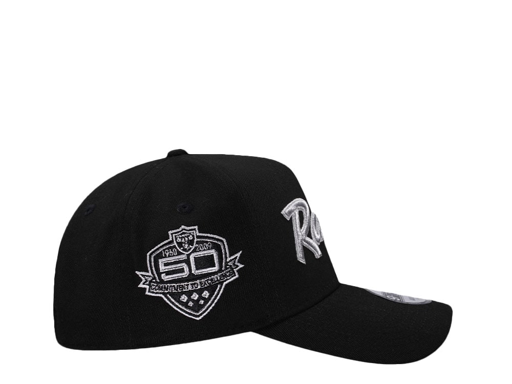 New Era Las Vegas Raiders 50th Anniversary Metallic Black Prime Edition 9Forty A Frame Snapback Casquette