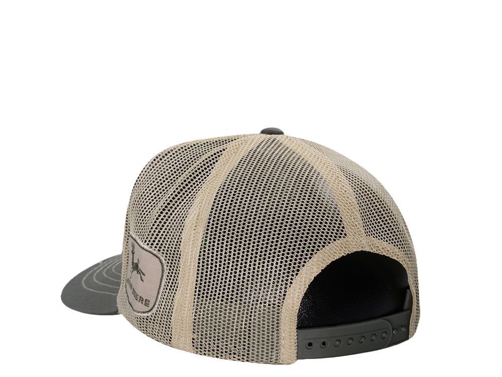 John Deere 5 Panel Vintage Olive Trucker Snapback Casquette