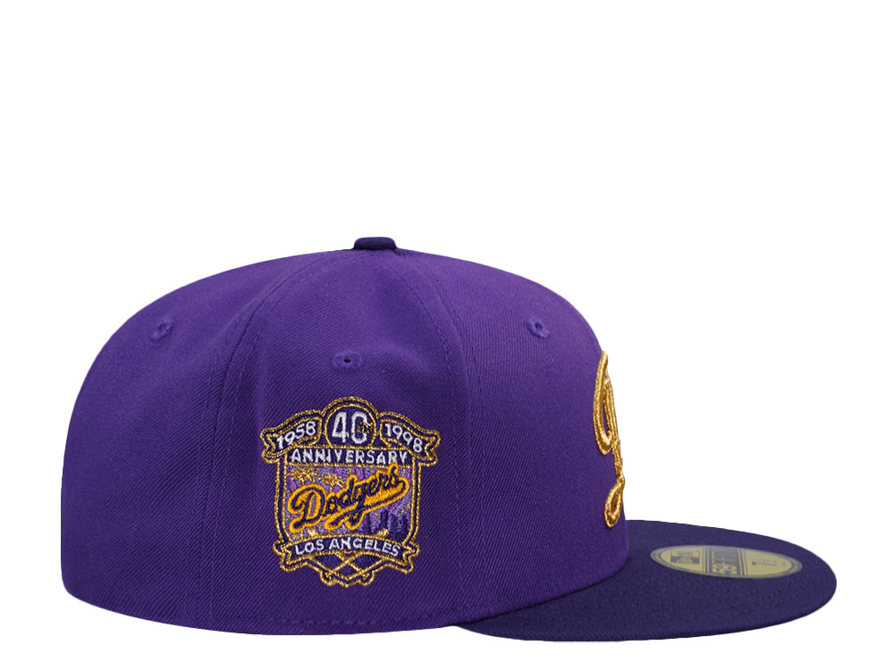 New Era Los Angeles Dodgers 40th Anniversary Purple Two Tone Edition 59Fifty Fitted Casquette