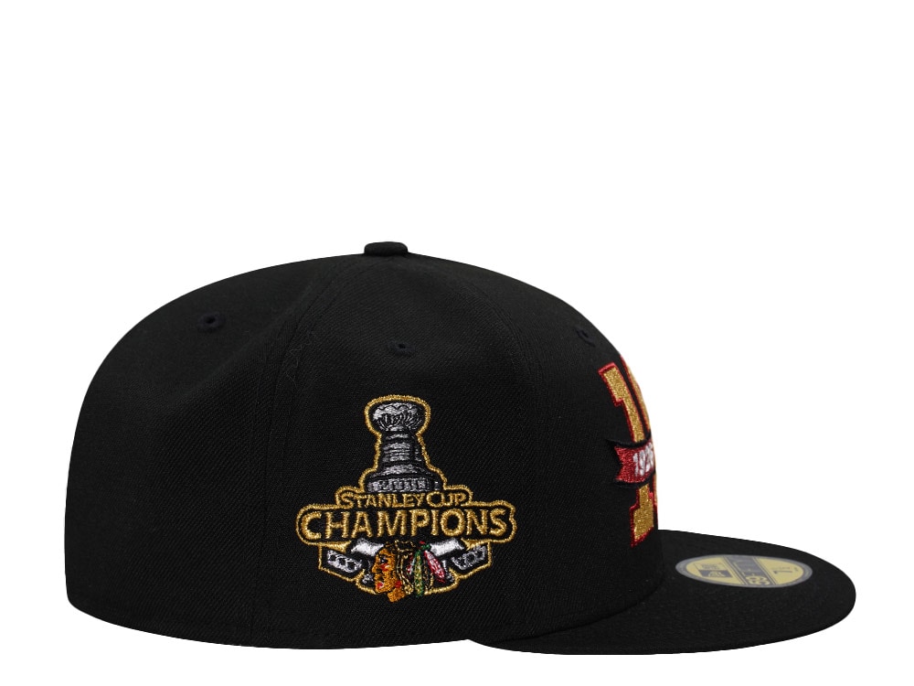 New Era Chicago Blackhawks 100th Anniversary Champions  Black Prime Edition 59Fifty Fitted Casquette