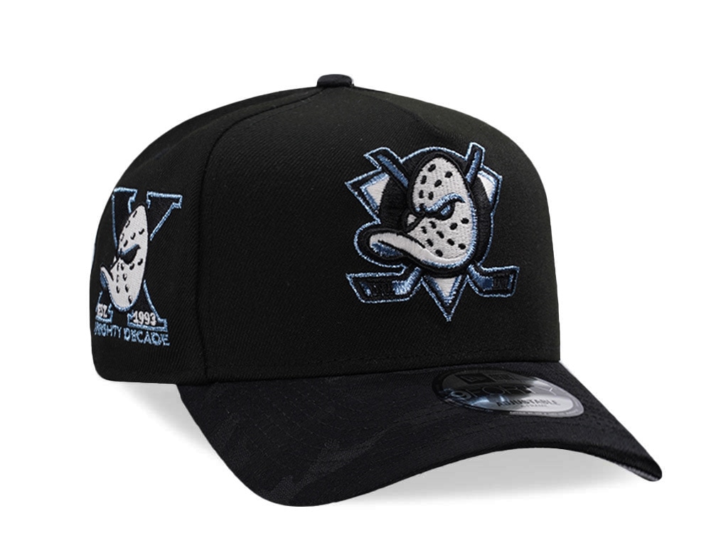 New Era Anaheim Ducks 10th Anniversary Black Camo Two Tone Edition 9Forty A Frame Snapback Casquette