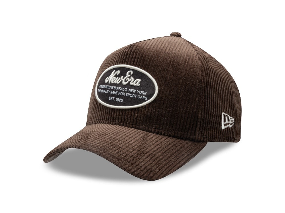 New Era Oval Patch Corduroy Brown 9Forty A Frame Snapback Casquette