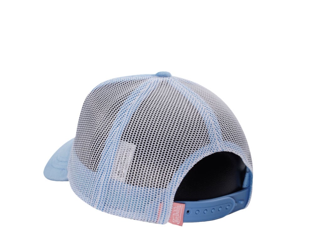 Von Dutch Oval Patch Light Blue Velour Edition Trucker Snapback Casquette