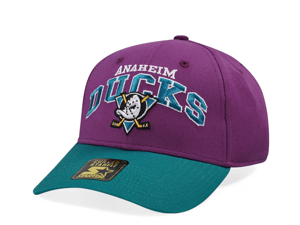 Starter Anaheim Ducks Crowd Pleaser Edition Purple Curved Snapback Casquette