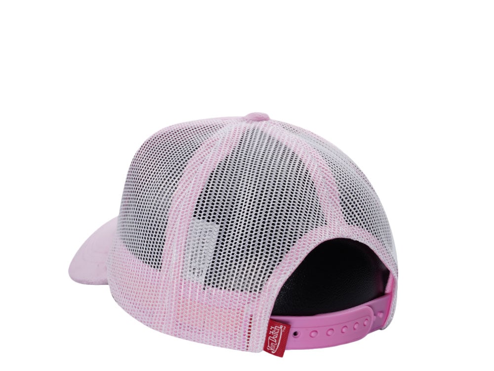 Von Dutch Oval Patch Pink Velour Edition Trucker Snapback Casquette
