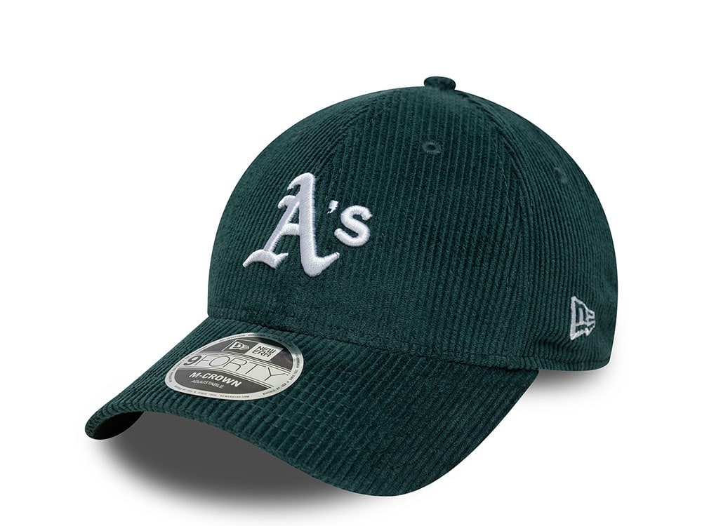 New Era Oakland Athletics Cord Dark Green 9Forty M Crown Snapback Casquette