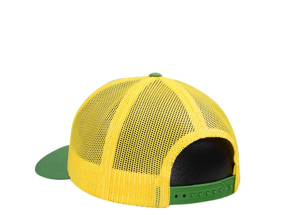 John Deere Logo Mesh Yellow Green Trucker Snapback Casquette