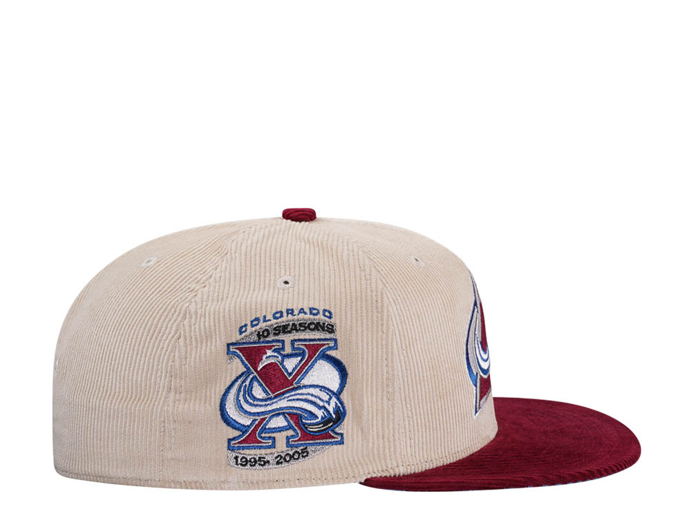 Mitchell & Ness Colorado Avalanche 10 Seasons Two Tone Cord Edition Dynasty Fitted Casquette