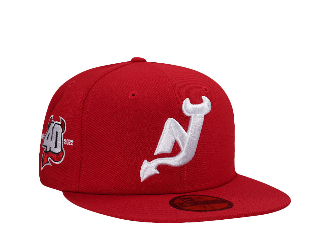 New Era New Jersey Devils 40th Anniversary Red Prime Edition 59Fifty Fitted Casquette