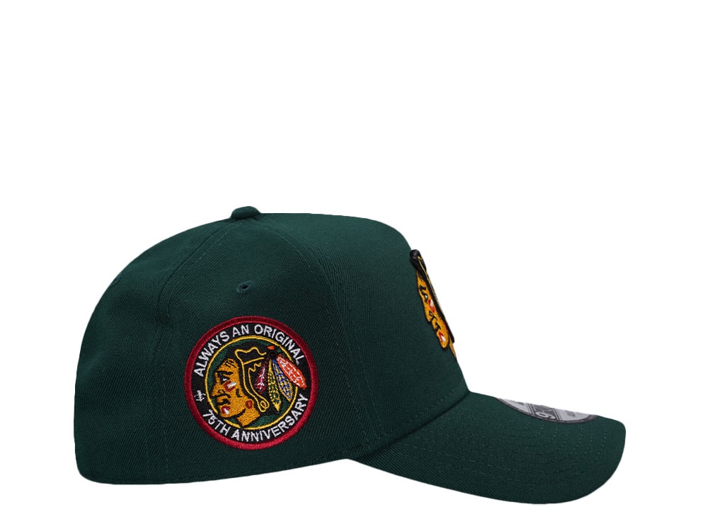 New Era Chicago Blackhawks 75th Anniversary Green Prime Edition 9Forty A Frame Snapback Casquette