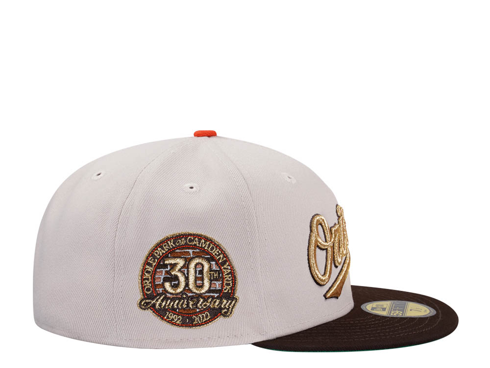 New Era Baltimore Orioles 30th Anniversary Stone Gold Two Tone Edition 59Fifty Fitted Casquette