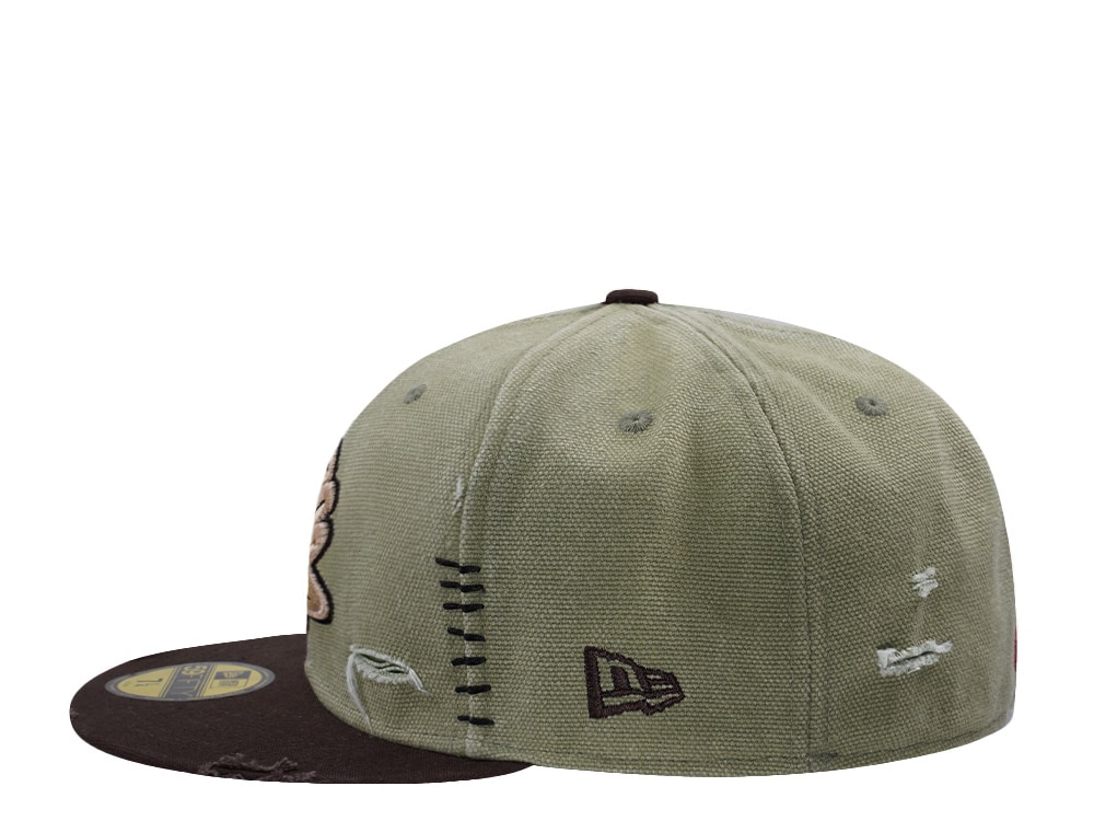 New Era Anaheim Ducks 10th Anniversary Washed Canvas Rifle Green Two Tone Horror Edition 59Fifty Fitted Casquette