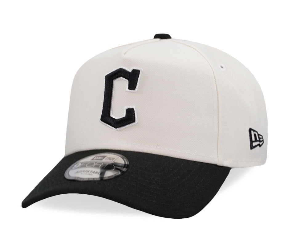 New Era Cleveland Guardians Chrome Black Two Tone Edition 9Forty A Frame Snapback Casquette
