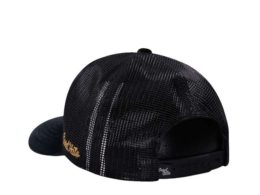 Good Hats Day Of The Dead Black Velour Trucker Snapback Casquette