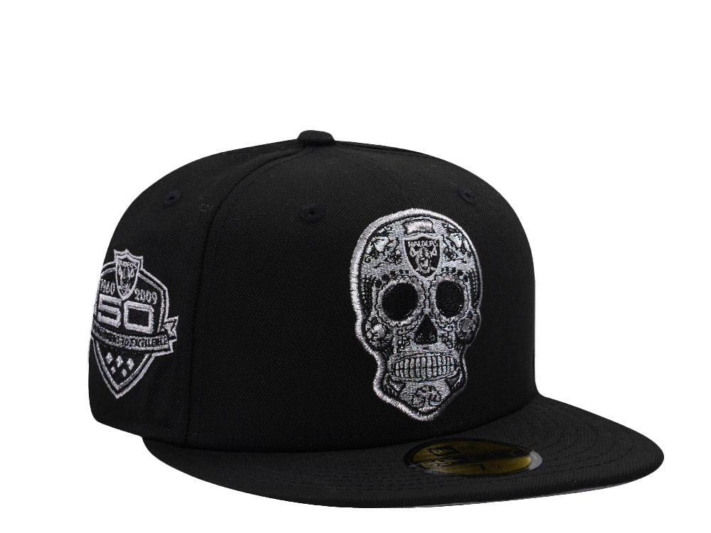 New Era Las Vegas Raiders 50th Anniversary Skull Black Prime Edition 59Fifty Fitted Casquette