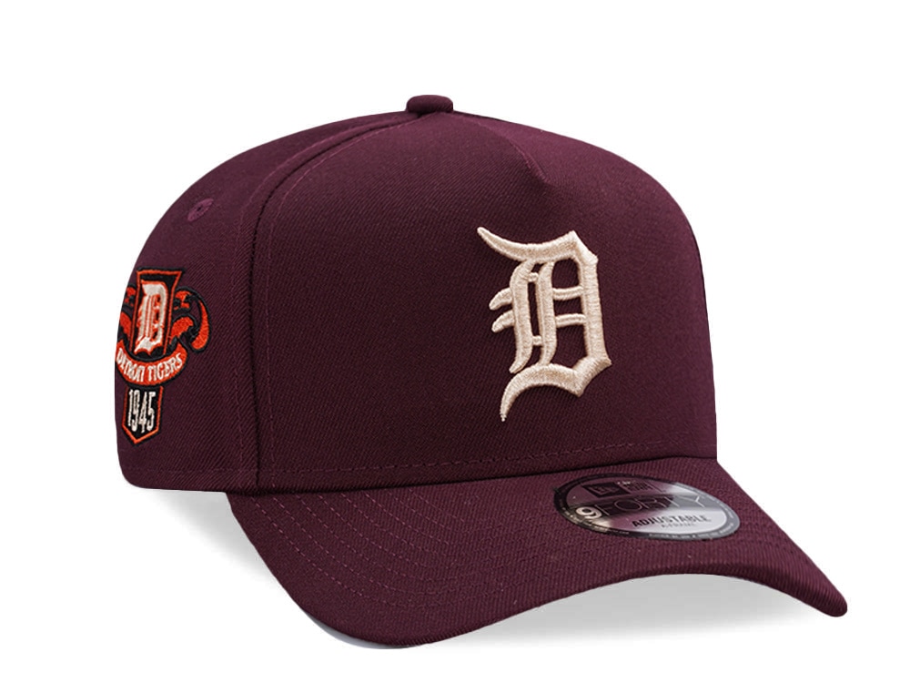 New Era Detroit Tigers World Series Champions 1945 Maroon Prime Edition 9Forty A Frame Snapback Casquette
