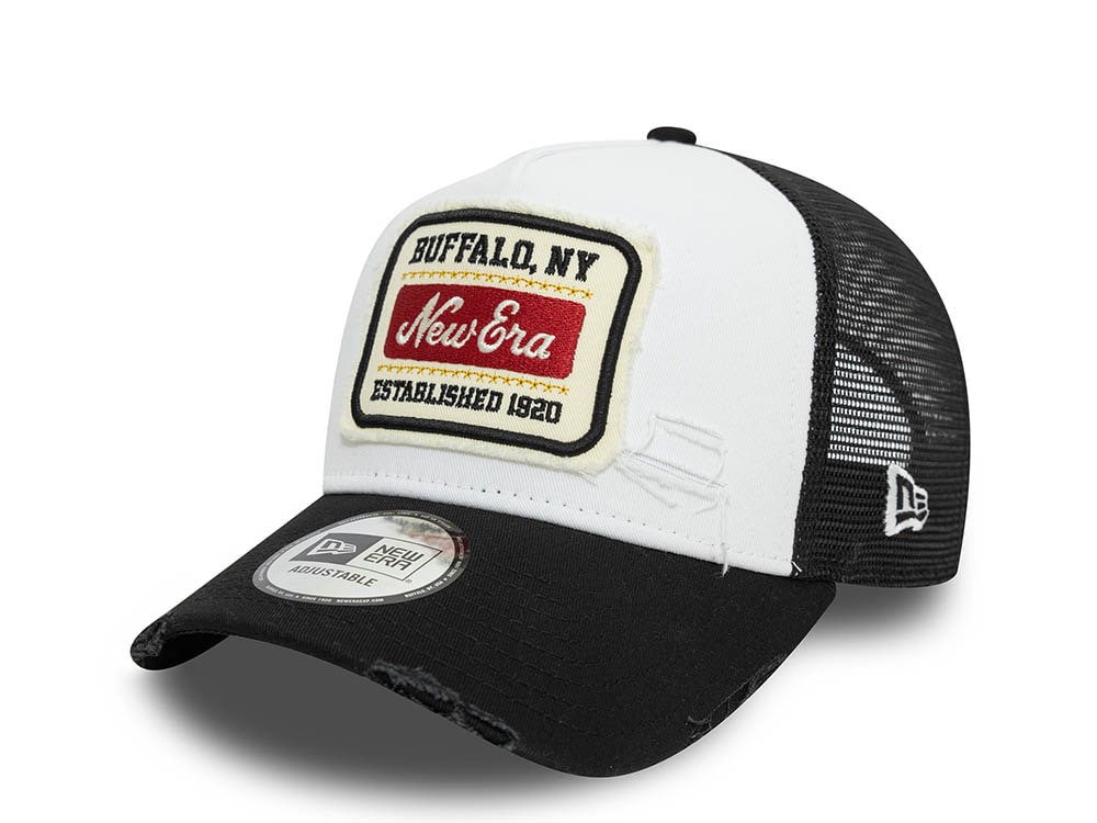 New Era Distressed Patch Two Tone 9Forty A Frame Trucker Snapback Casquette