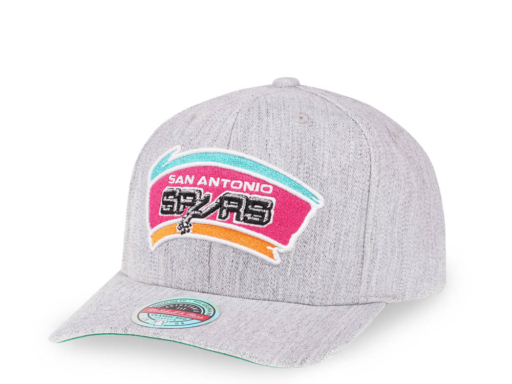 Mitchell & Ness San Antonio Spurs Heather Gray Red Line Flex Snapback Casquette