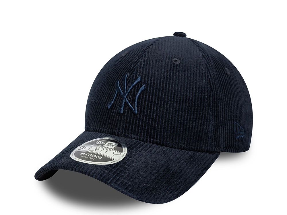 New Era New York Yankees Navy Corduroy 9Forty M Crown Strapback Casquette