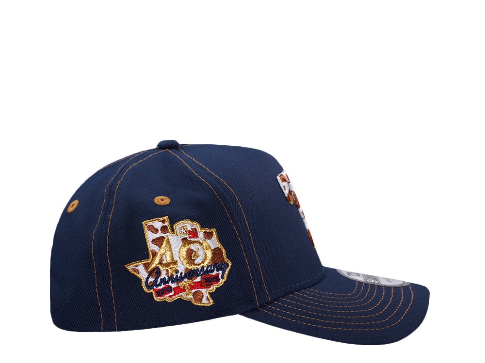 New Era Texas Rangers 40th Anniversary Cow Ocean Blue Prime Edition 9Forty A Frame Snapback Casquette